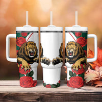 Bulgaria Lion Tumbler With Handle Folk Patterns With Rose