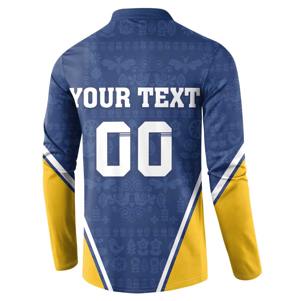 Custom Finland Lion Button Sweatshirt Finnish Folk Patterns