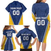 Custom Finland Lion Family Matching Long Sleeve Bodycon Dress and Hawaiian Shirt Finnish Folk Patterns