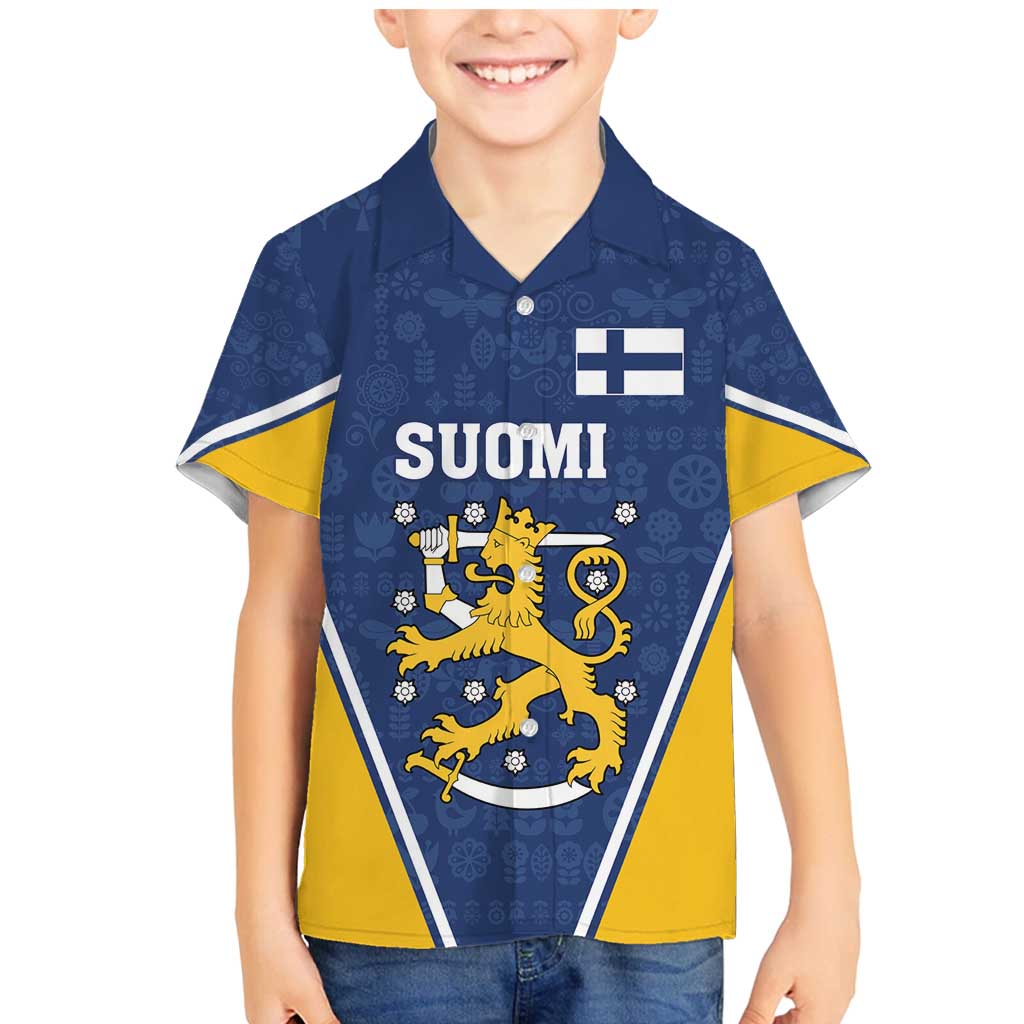 Custom Finland Lion Family Matching Mermaid Dress and Hawaiian Shirt Finnish Folk Patterns