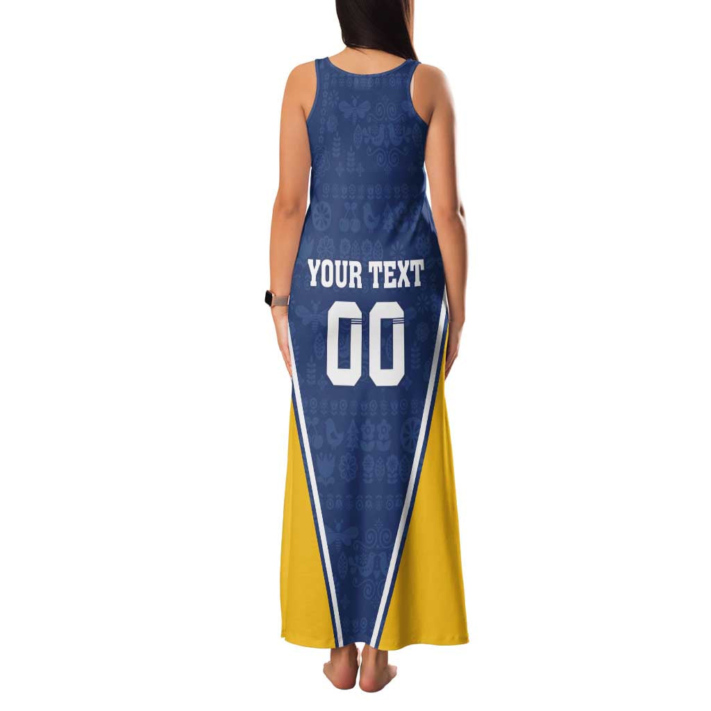 Custom Finland Lion Family Matching Tank Maxi Dress and Hawaiian Shirt Finnish Folk Patterns