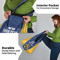 Custom Finland Lion Grocery Bag Finnish Folk Patterns