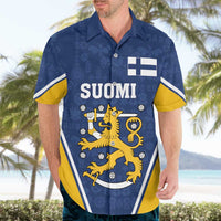 Custom Finland Lion Hawaiian Shirt Finnish Folk Patterns