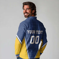 Custom Finland Lion Long Sleeve Polo Shirt Finnish Folk Patterns