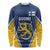 Custom Finland Lion Long Sleeve Shirt Finnish Folk Patterns