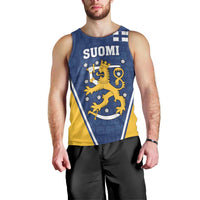 Custom Finland Lion Men Tank Top Finnish Folk Patterns