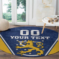 Custom Finland Lion Round Carpet Finnish Folk Patterns