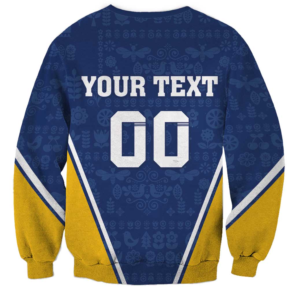 Custom Finland Lion Sweatshirt Finnish Folk Patterns