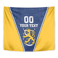 Custom Finland Lion Tapestry Finnish Folk Patterns