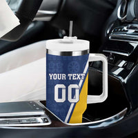 Custom Finland Lion Tumbler With Handle Finnish Folk Patterns