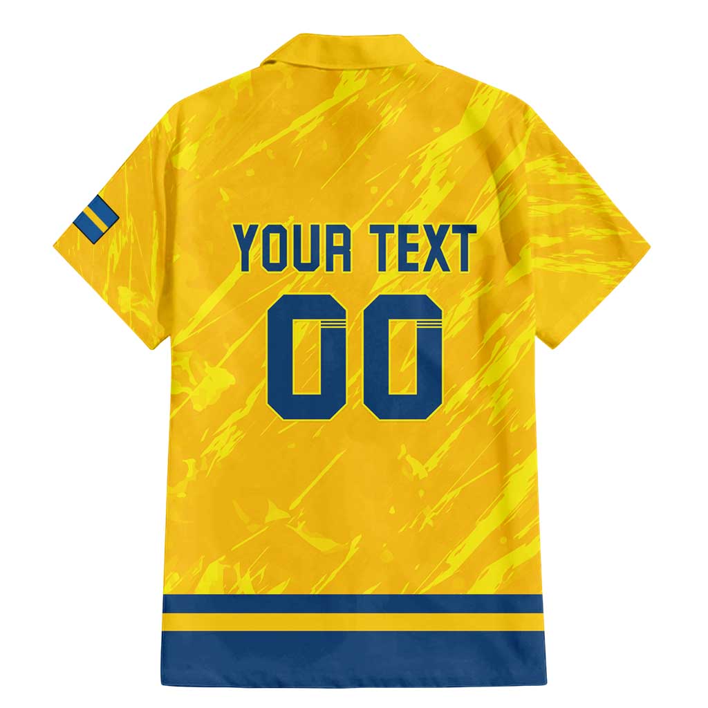 Custom Sweden Hockey Family Matching Mermaid Dress and Hawaiian Shirt Tre Kronor Go Champions
