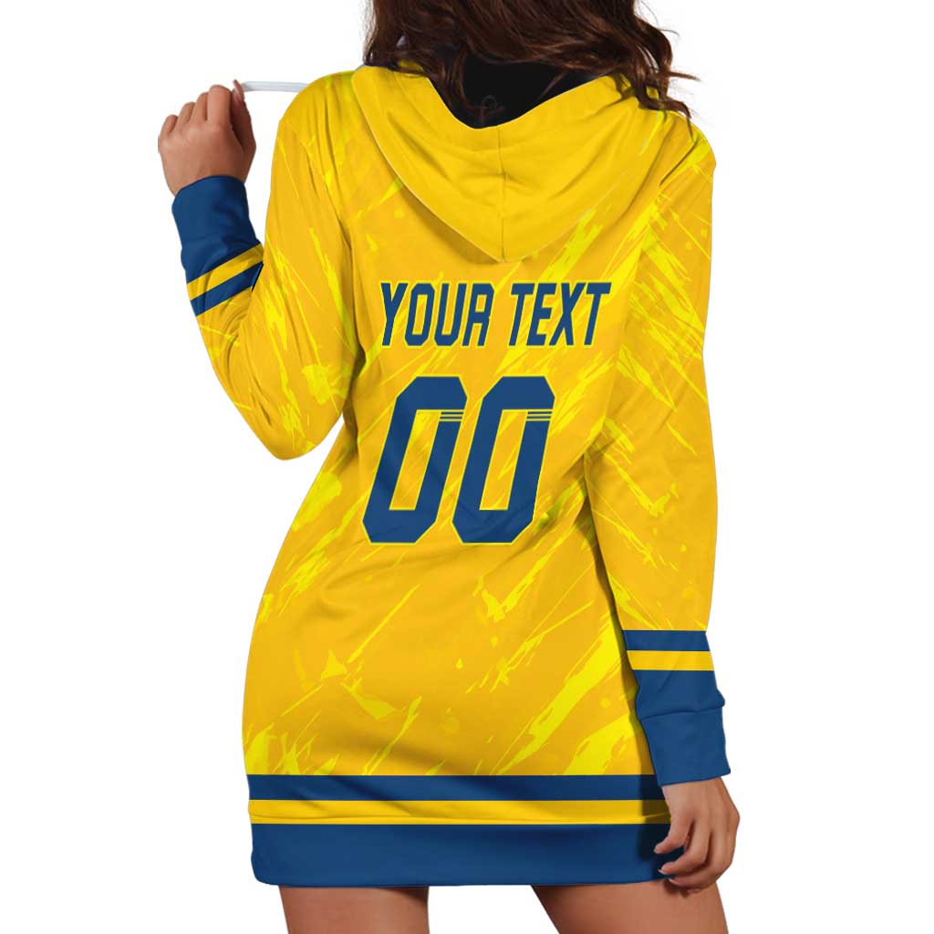 Custom Sweden Hockey Hoodie Dress Tre Kronor Go Champions