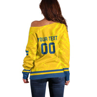 Custom Sweden Hockey Off Shoulder Sweater Tre Kronor Go Champions