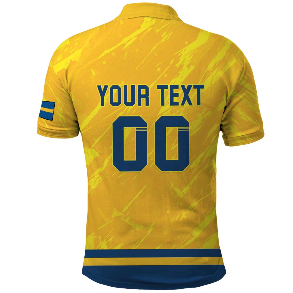 Custom Sweden Hockey Polo Shirt Tre Kronor Go Champions