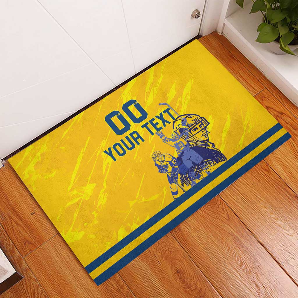 Custom Sweden Hockey Rubber Doormat Tre Kronor Go Champions