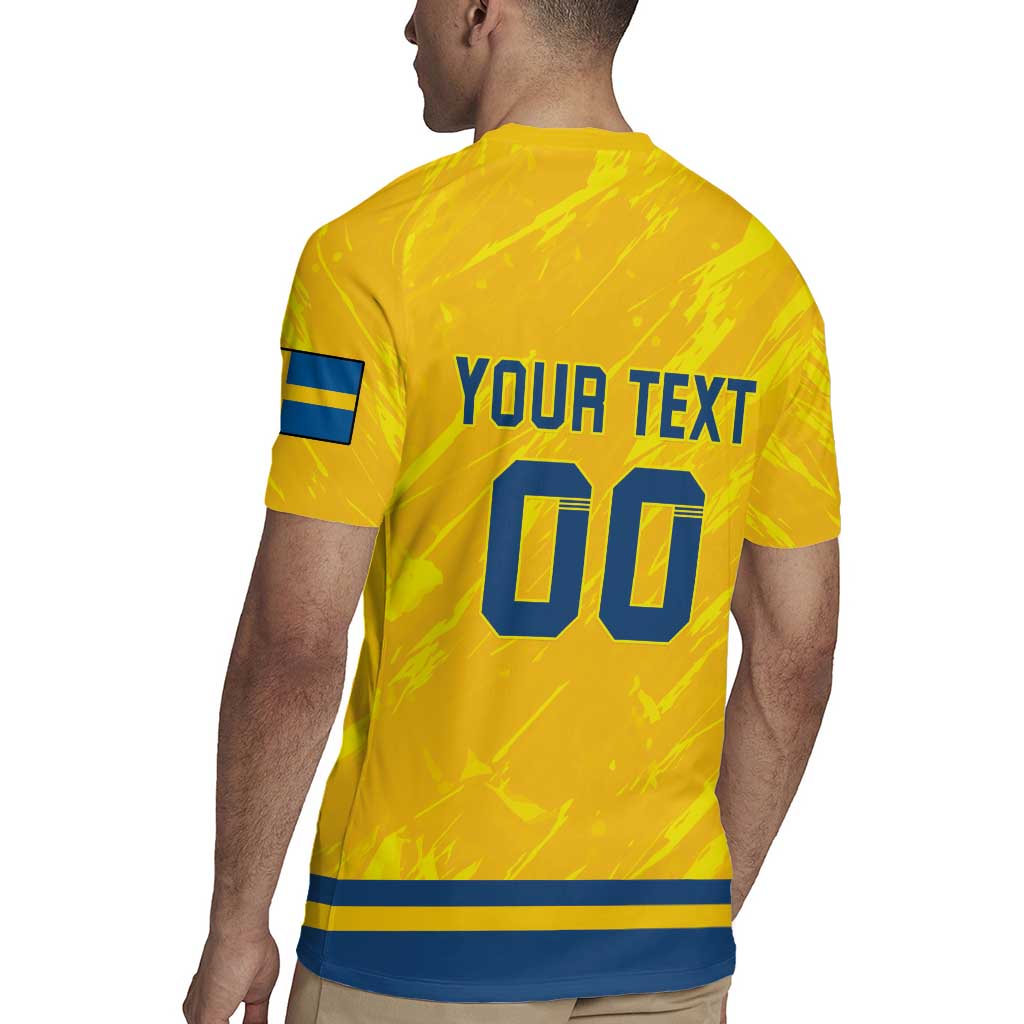 Custom Sweden Hockey Rugby Jersey Tre Kronor Go Champions