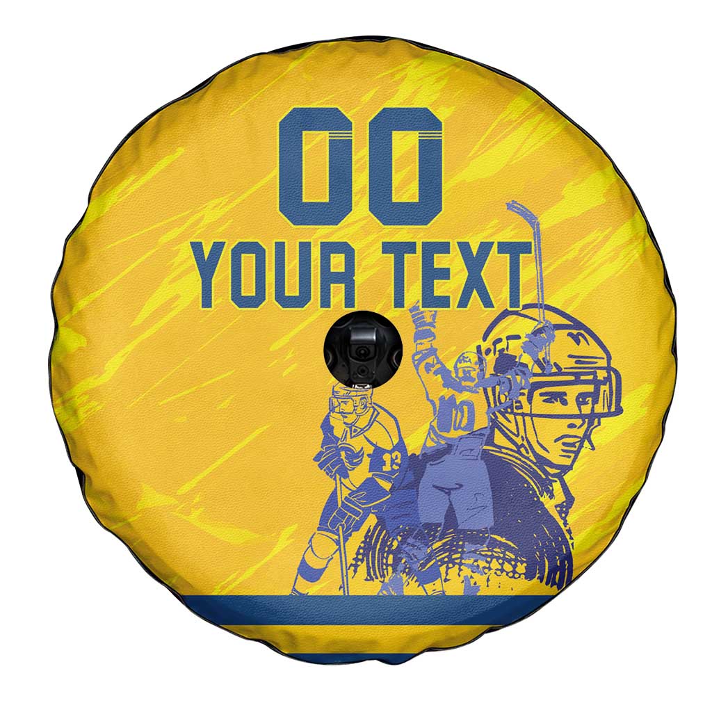 Custom Sweden Hockey Spare Tire Cover Tre Kronor Go Champions