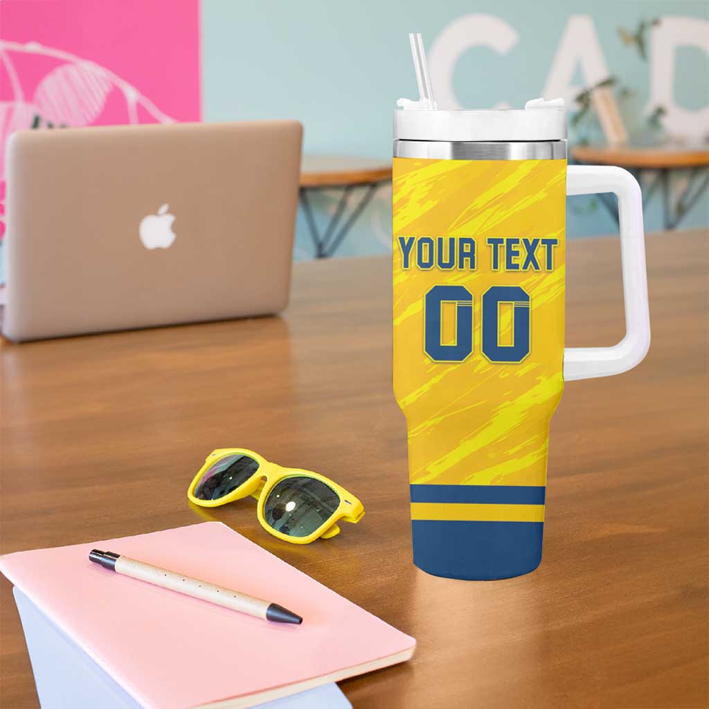 Custom Sweden Hockey Tumbler With Handle Tre Kronor Go Champions