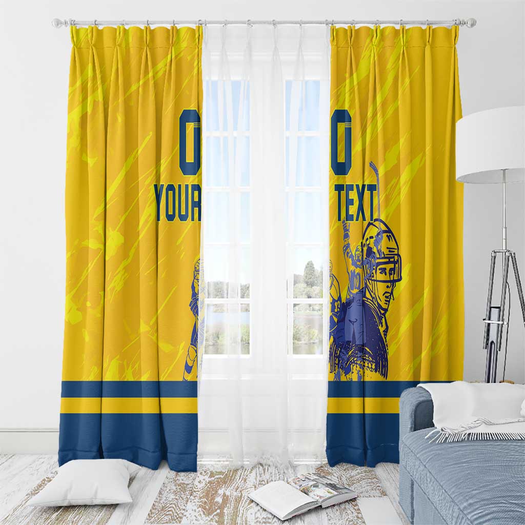 Custom Sweden Hockey Window Curtain Tre Kronor Go Champions