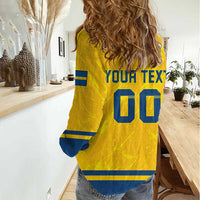Custom Sweden Hockey Women Casual Shirt Tre Kronor Go Champions