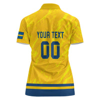 Custom Sweden Hockey Women Polo Shirt Tre Kronor Go Champions