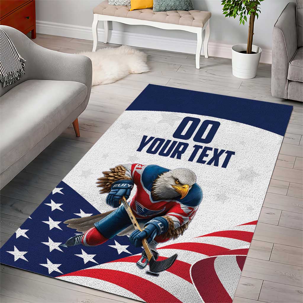 Custom USA Hockey Area Rug Team USA Eagle Mascot
