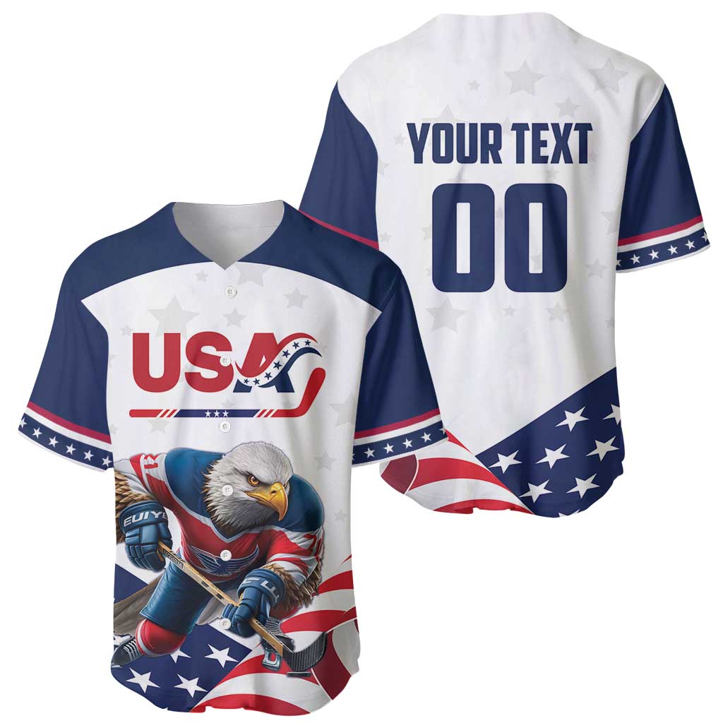 Custom USA Hockey Baseball Jersey Team USA Eagle Mascot