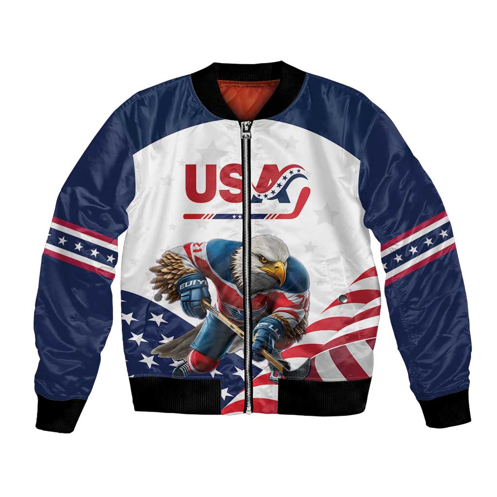 Custom USA Hockey Bomber Jacket Team USA Eagle Mascot