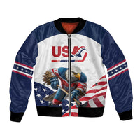 Custom USA Hockey Bomber Jacket Team USA Eagle Mascot