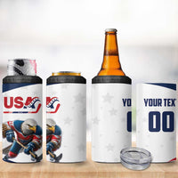 Custom USA Hockey 4 in 1 Can Cooler Tumbler Team USA Eagle Mascot