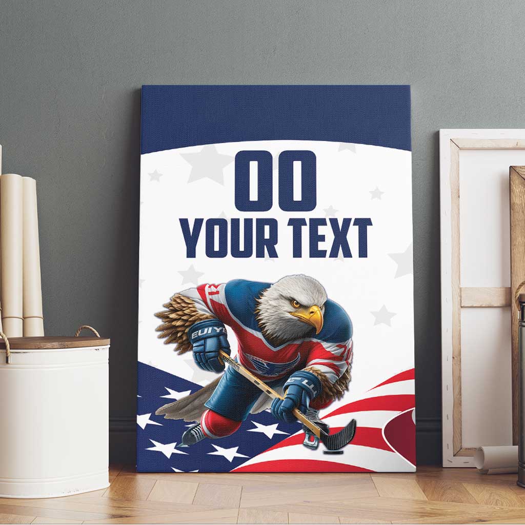 Custom USA Hockey Canvas Wall Art Team USA Eagle Mascot