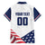 Custom USA Hockey Family Matching Off Shoulder Maxi Dress and Hawaiian Shirt Team USA Eagle Mascot