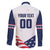 Custom USA Hockey Family Matching Off Shoulder Maxi Dress and Hawaiian Shirt Team USA Eagle Mascot