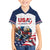 Custom USA Hockey Family Matching Off Shoulder Maxi Dress and Hawaiian Shirt Team USA Eagle Mascot