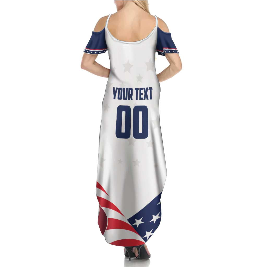 Custom USA Hockey Family Matching Summer Maxi Dress and Hawaiian Shirt Team USA Eagle Mascot