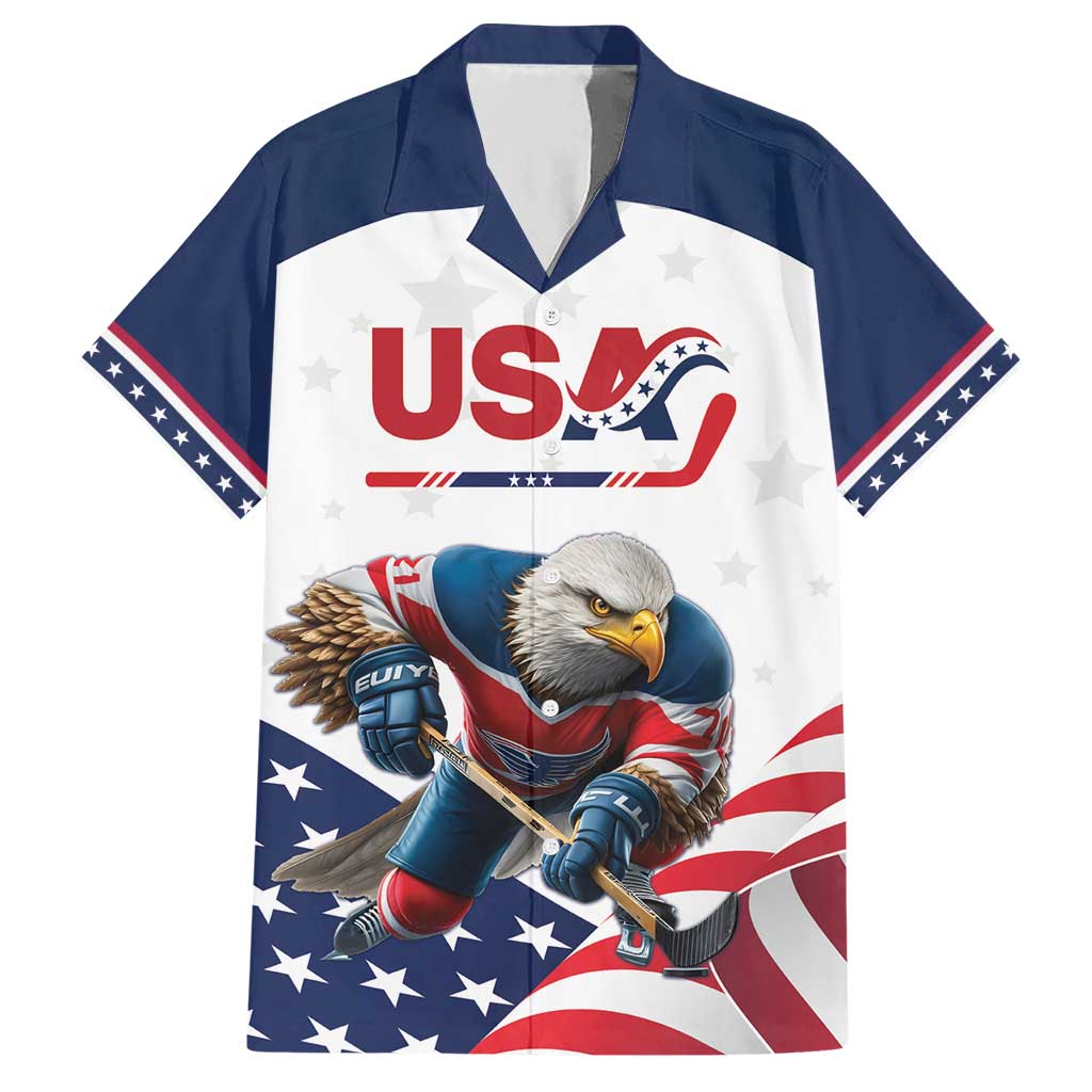 Custom USA Hockey Hawaiian Shirt Team USA Eagle Mascot