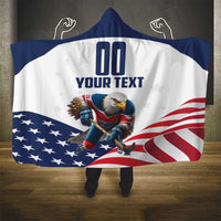 Custom USA Hockey Hooded Blanket Team USA Eagle Mascot