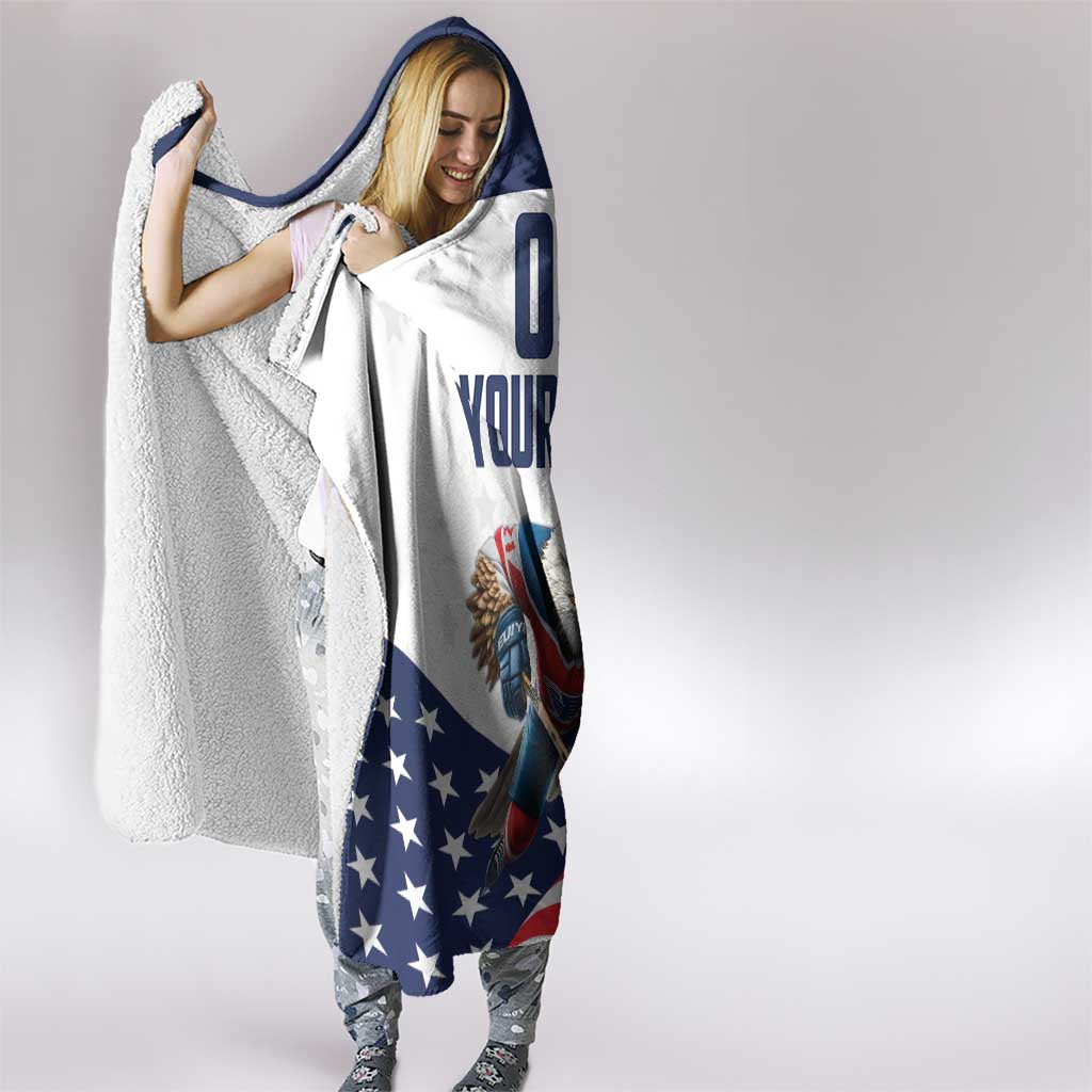 Custom USA Hockey Hooded Blanket Team USA Eagle Mascot