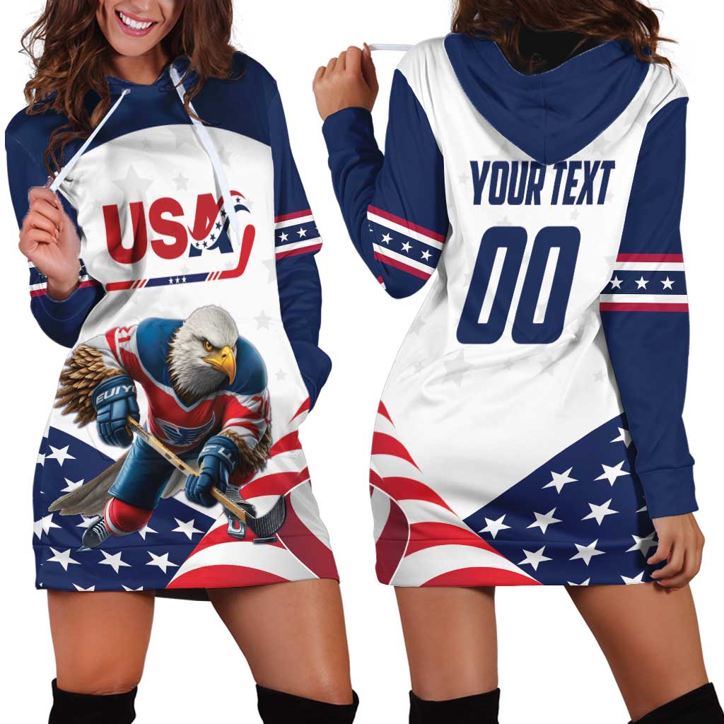 Custom USA Hockey Hoodie Dress Team USA Eagle Mascot