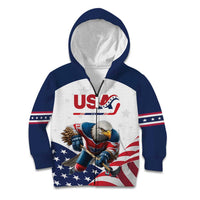 Custom USA Hockey Kid Hoodie Team USA Eagle Mascot
