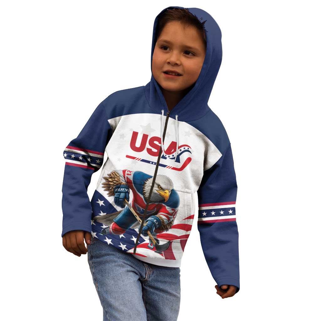 Custom USA Hockey Kid Hoodie Team USA Eagle Mascot
