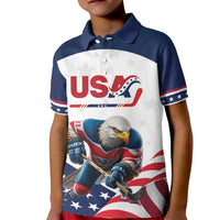 Custom USA Hockey Kid Polo Shirt Team USA Eagle Mascot
