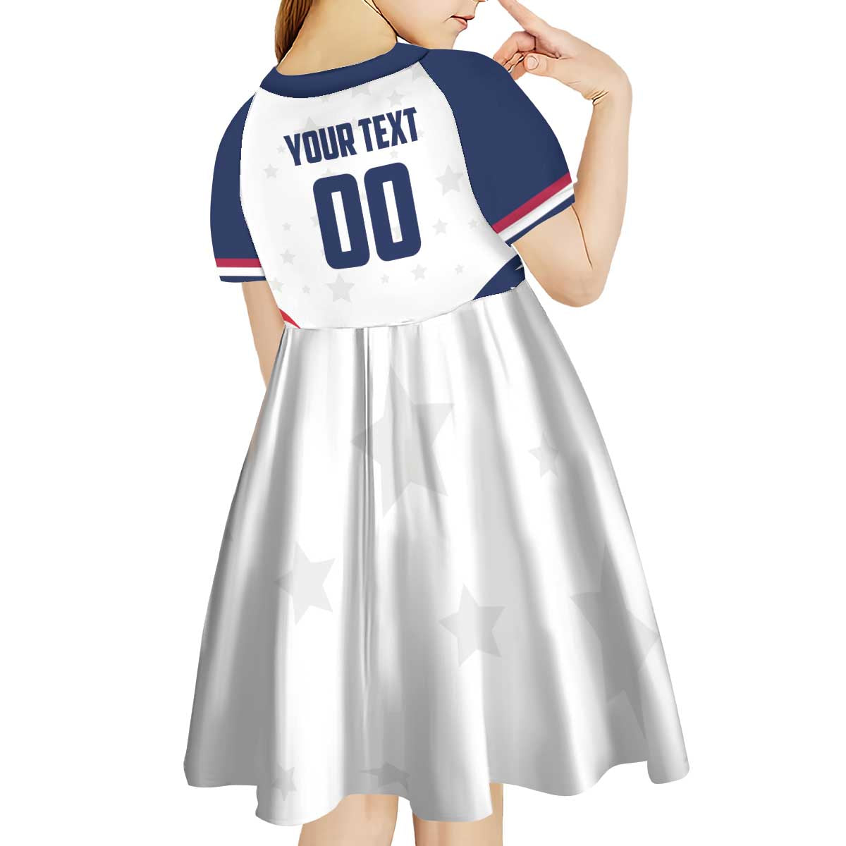 Custom USA Hockey Kid Short Sleeve Dress Team USA Eagle Mascot