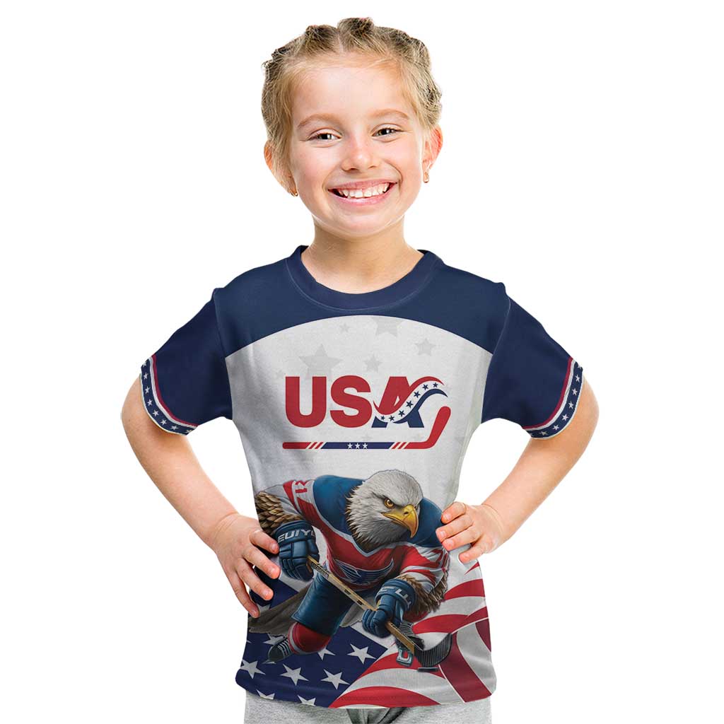 Custom USA Hockey Kid T Shirt Team USA Eagle Mascot
