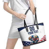 Custom USA Hockey Leather Tote Bag Team USA Eagle Mascot