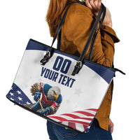 Custom USA Hockey Leather Tote Bag Team USA Eagle Mascot