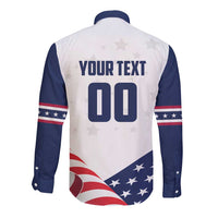 Custom USA Hockey Long Sleeve Button Shirt Team USA Eagle Mascot