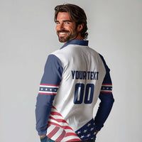 Custom USA Hockey Long Sleeve Polo Shirt Team USA Eagle Mascot