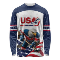 Custom USA Hockey Long Sleeve Shirt Team USA Eagle Mascot