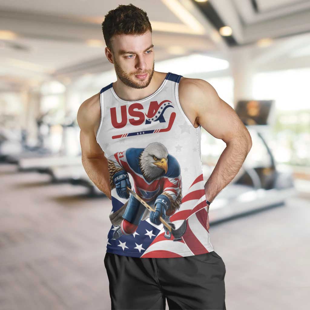 Custom USA Hockey Men Tank Top Team USA Eagle Mascot